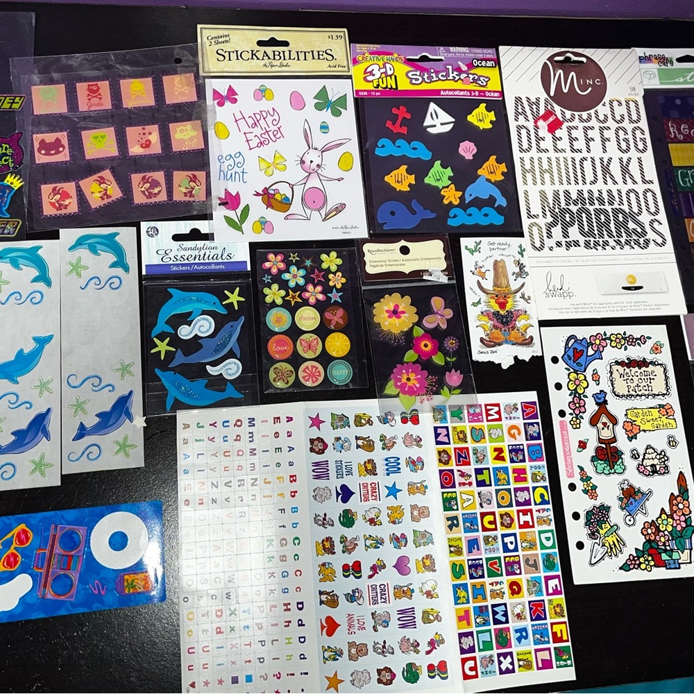 Vintage Scrapbook Stickers Sandylion Recollections Sticko Suzy Zoo Lot Of 16 NEW